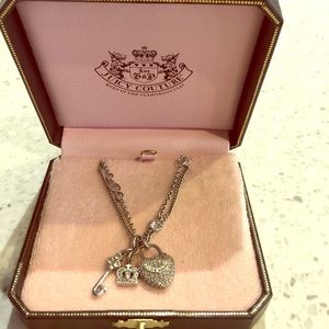 Juicy Couture Key to My Heart Necklace in Silver